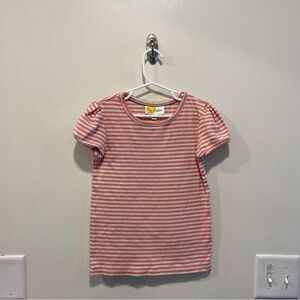 Mini Boden Pointelle short sleeve tee size 9-10 pink stripe